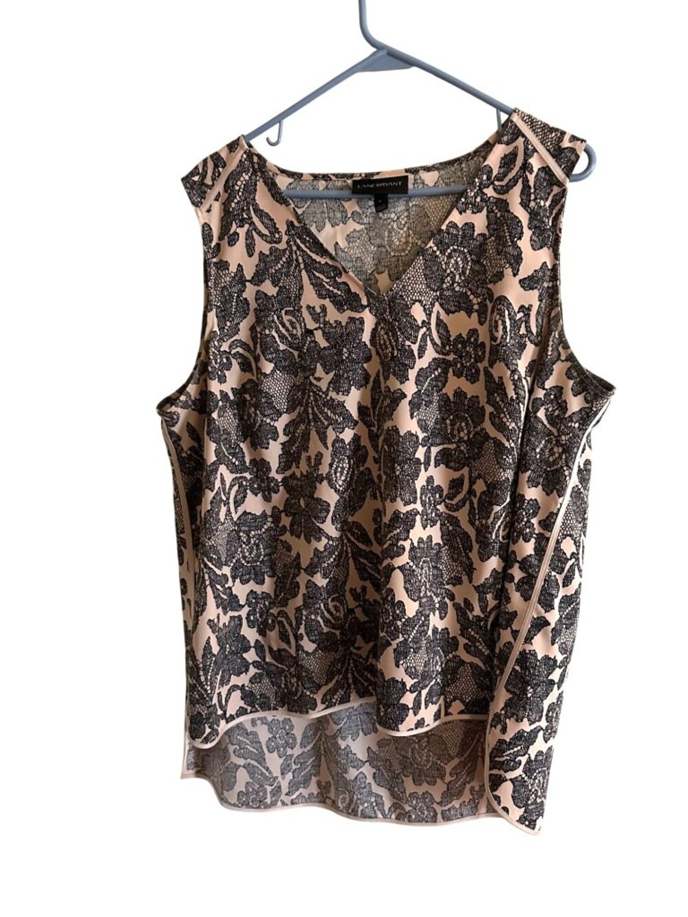 Lane Bryant Womens Hi Low Tank Top Pink Black Size 16